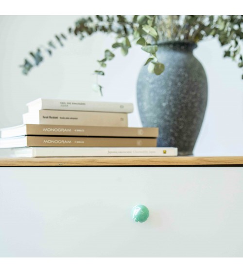 Bouton de meuble en bois de hêtre vert riche poignée design