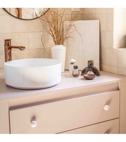 Bouton de meuble en bois de hêtre Rose taupe poignée design