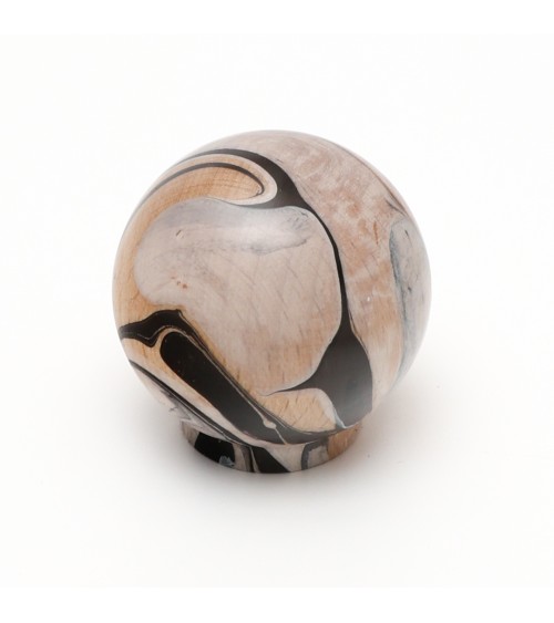 Bouton de meuble en bois de hêtre noir chino poignée design