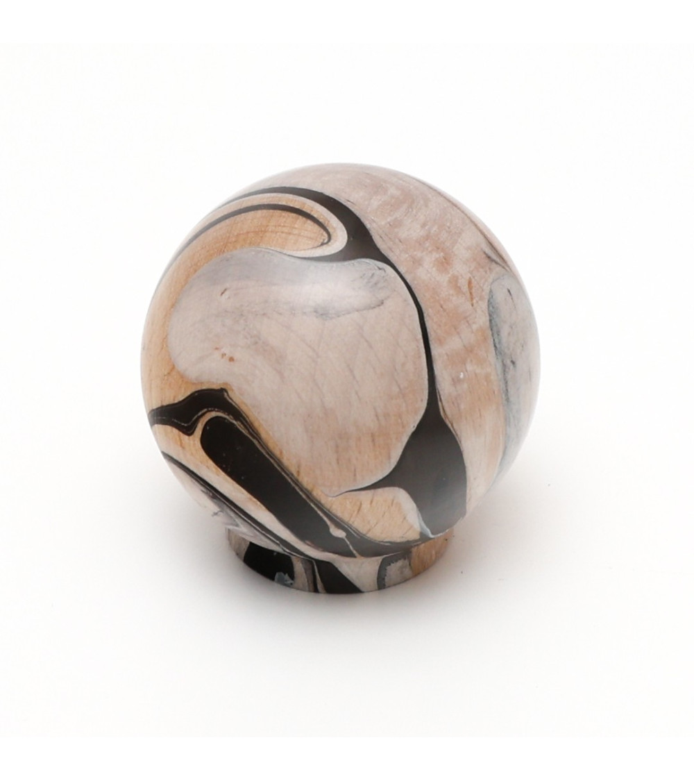 Bouton de meuble en bois de hêtre noir chino poignée design