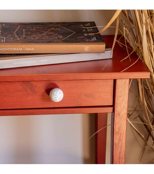 Bouton de meuble en bois de hêtre blanc/noir Mélange poignée design