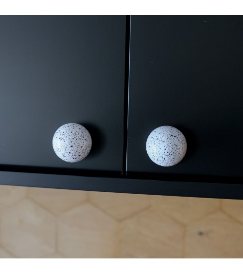 Bouton de meuble en bois de hêtre blanc/noir Mélange poignée design
