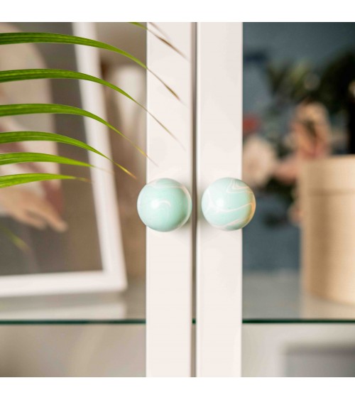 Bouton de meuble en bois de hêtre Aqua poignée design