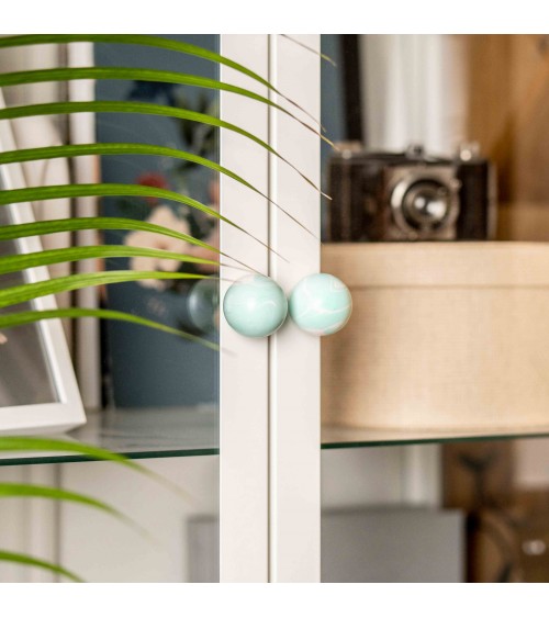 Bouton de meuble en bois de hêtre Aqua poignée design