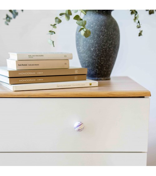 Bouton de meuble en bois de hêtre aubergine poignée design