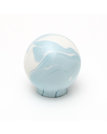 Bouton de meuble en bois de hêtre gris bleu poignée design