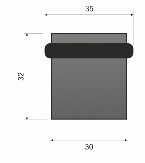 Butée de porte noire QUBIK