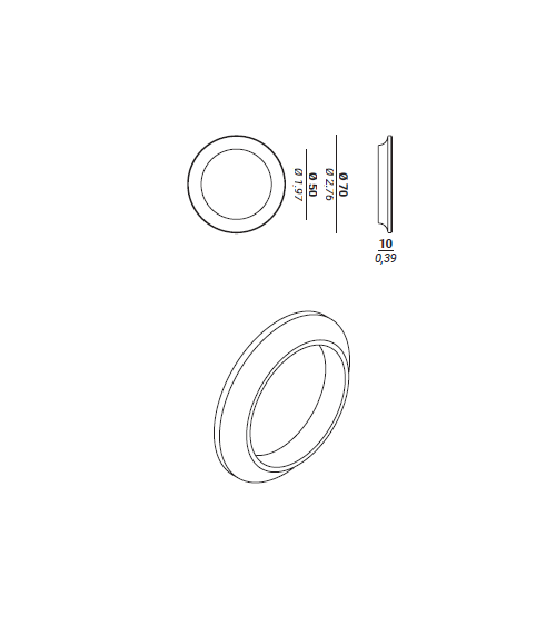 Poignée pour porte en verre coulissante moderne Vulcano poignée design 1