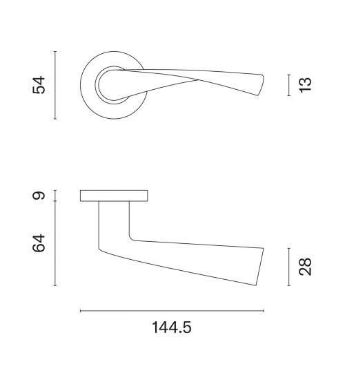 Poignée de porte contemporaine OVAL 1708 quincaillerie design