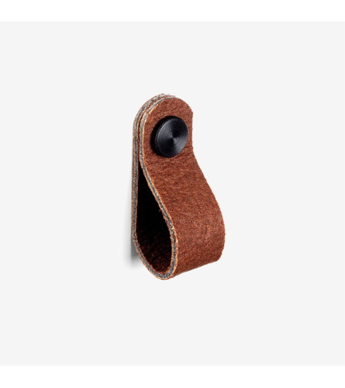 Bouton de meuble Marron en cuir d'ananas -  poignée design