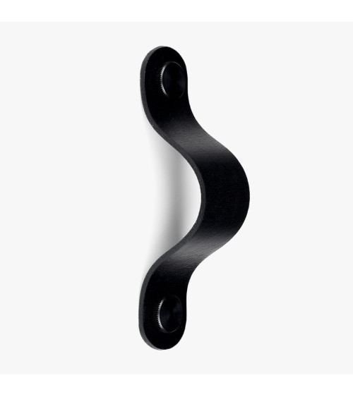 Poignée de meuble noir en cuir naturel -  poignée design