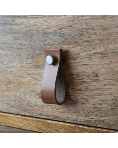Bouton de meuble en cuir naturel -  poignée design