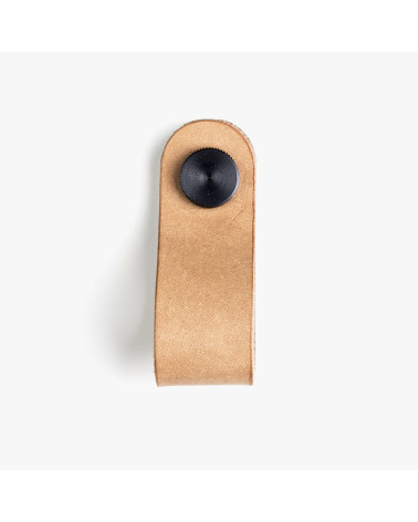 Bouton de meuble en cuir naturel