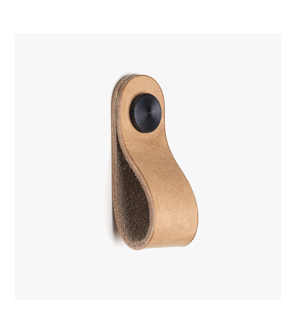 Bouton de meuble en cuir naturel