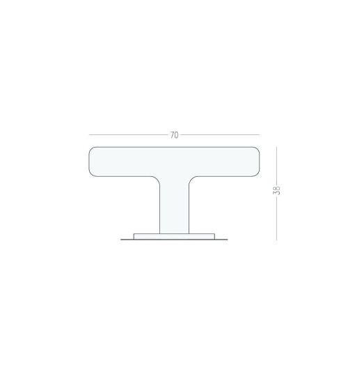 Bouton de meuble en laiton ISA T poignée design