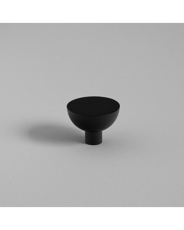 Bouton de meuble noire LUNA M poignée design vue de face
