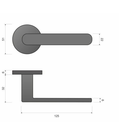 Poignée de porte noire Line Vénus poignée design