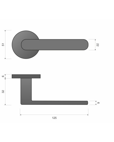 Poignées de porte Line Vénus poignée design avec dimensions
