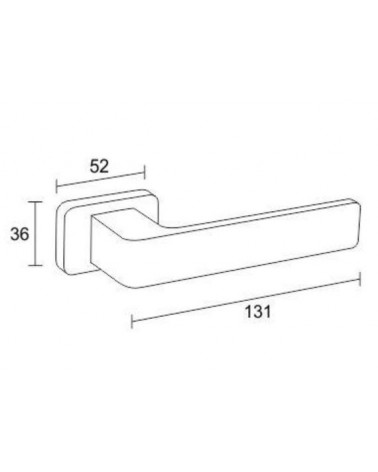 Poignée de porte en zamak BRAVO avec dimensions
