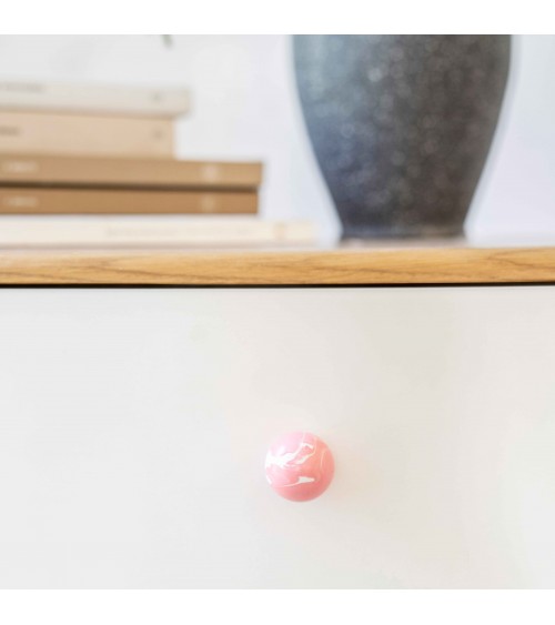 Bouton de meuble en bois de Hêtre Rose -  poignée design