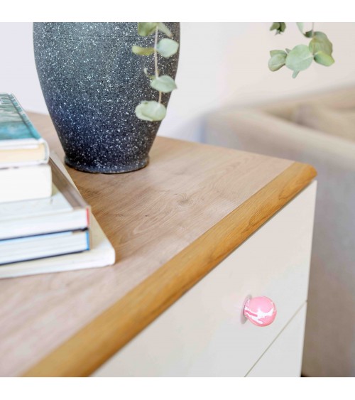Bouton de meuble en bois de Hêtre Rose -  poignée design