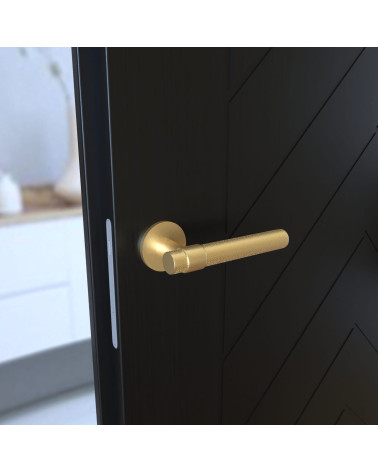 Poignée de porte texturée GHOST poignée design montée sur une porte
