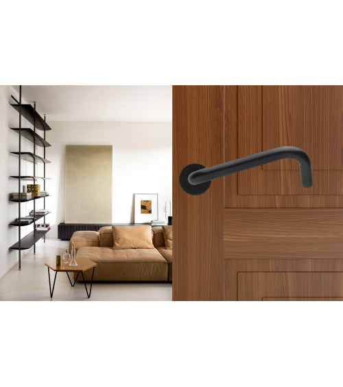 Poignées de Porte PMR Haut de Gamme en Inox Italien de couleur Noir - model NoHand -  poignée design