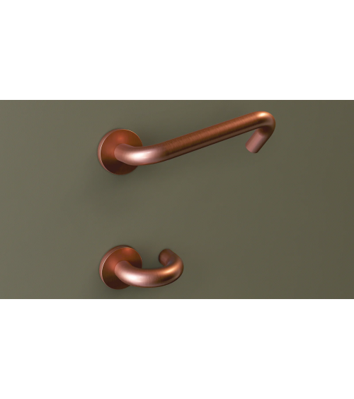 Poignées de Porte PMR en Inox, model NoHand avec Finition Cuivrée - Made in Italy -  poignée design