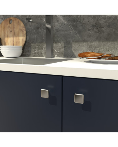Bouton de meuble titane NOX poignée design fixé sur un meuble