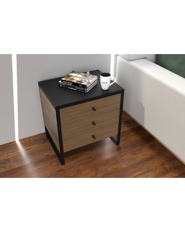 Bouton de meuble noir MONDO poignée design monté sur un meuble