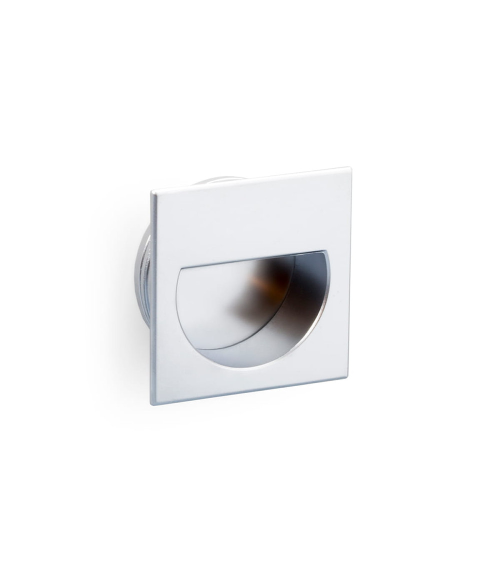 Bouton de meuble chrome satiné QUADRUM poignée design