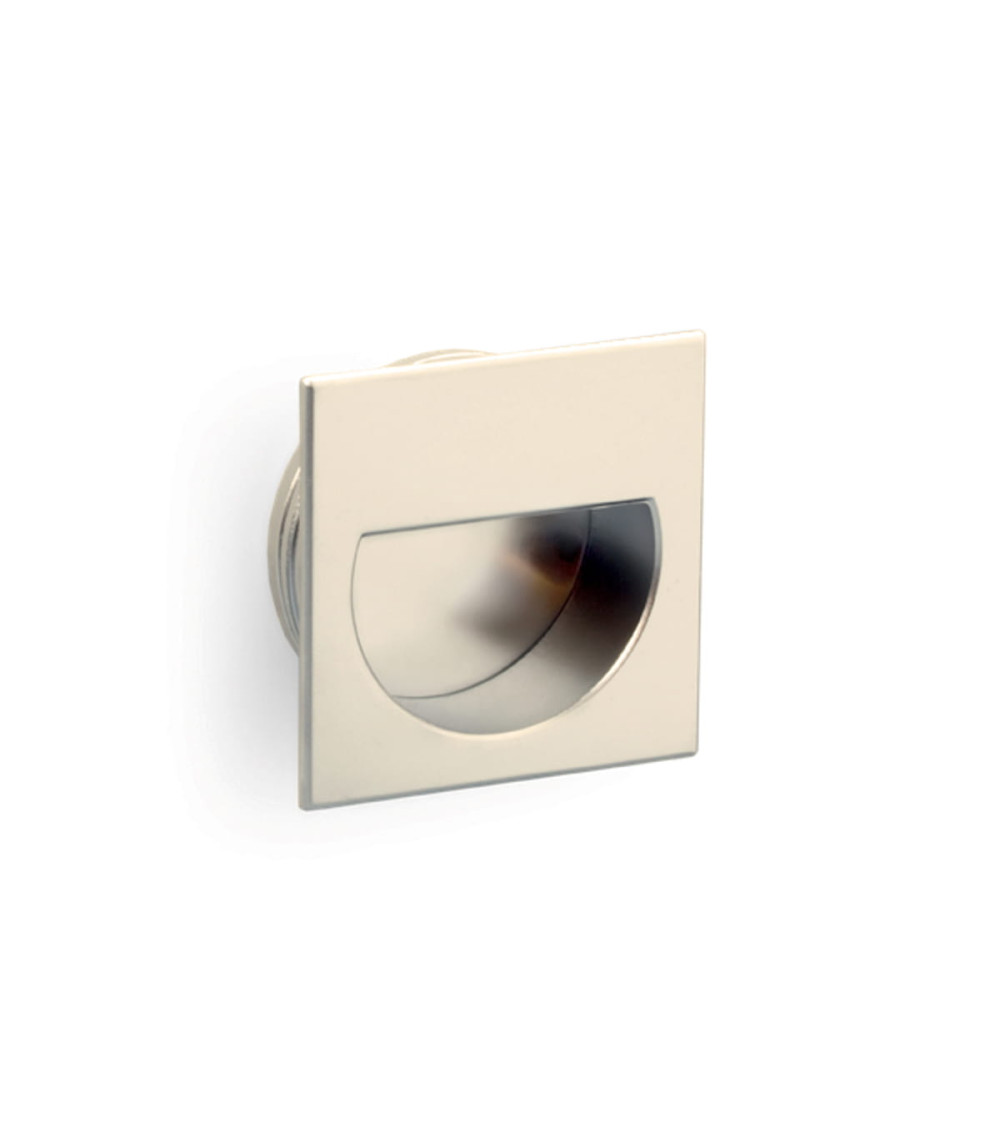 Bouton de meuble nickel satiné QUADRUM poignée design
