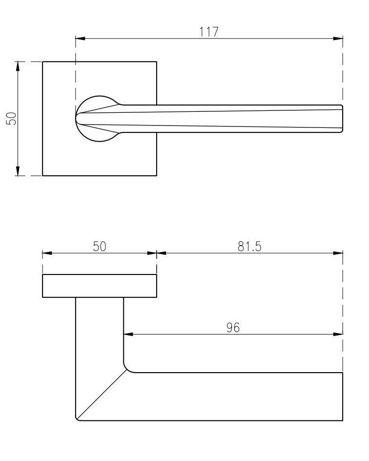 Poignée de porte moderne PRIMULA avec dimensions