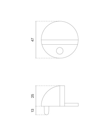 Butée de porte or mat DS21, pour sol