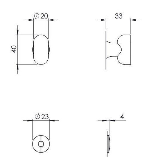 Rosace de porte VERUM pour WC (modèle Pure/Wind) -  poignée design