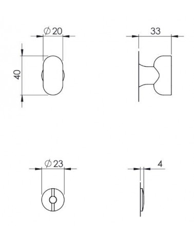 Rosace de porte VERUM pour WC (modèle Pure/Wind) -  poignée design