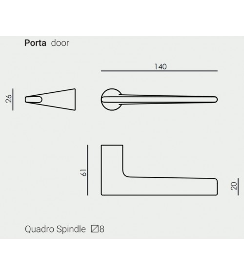 Poignée de porte VERUM Lieve, design ultra fin -  poignée design