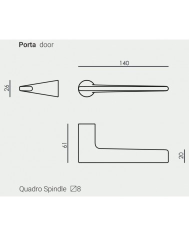 Poignée de porte VERUM Lieve, design ultra fin -  poignée design