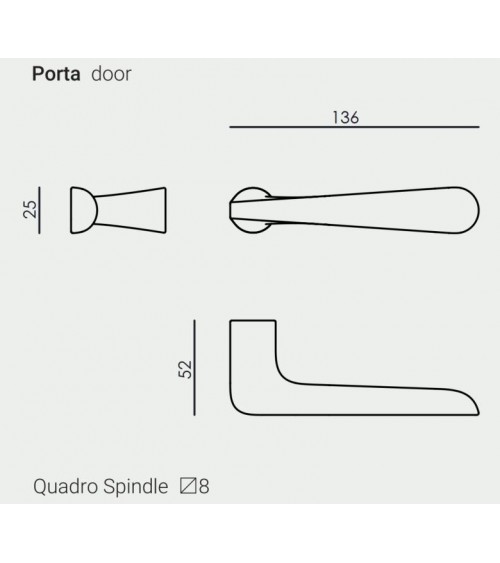 Poignée de porte VERUM Pepe, pour portes invisibles -  poignée design