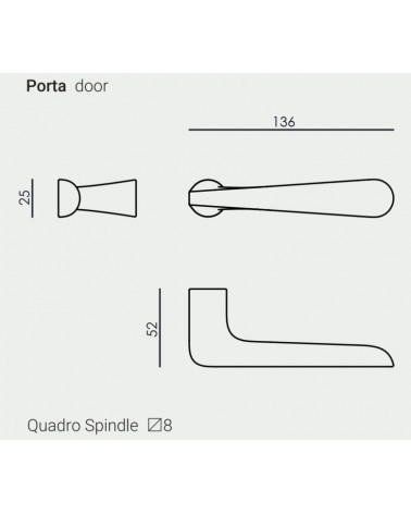 Poignée de porte VERUM Pepe, pour portes invisibles -  poignée design