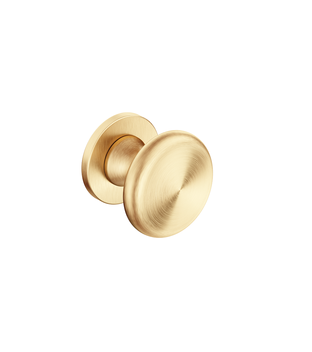 bouton de porte design de couleur dore mat rond