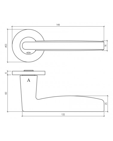 Poignée de porte classique LUNA avec dimensions