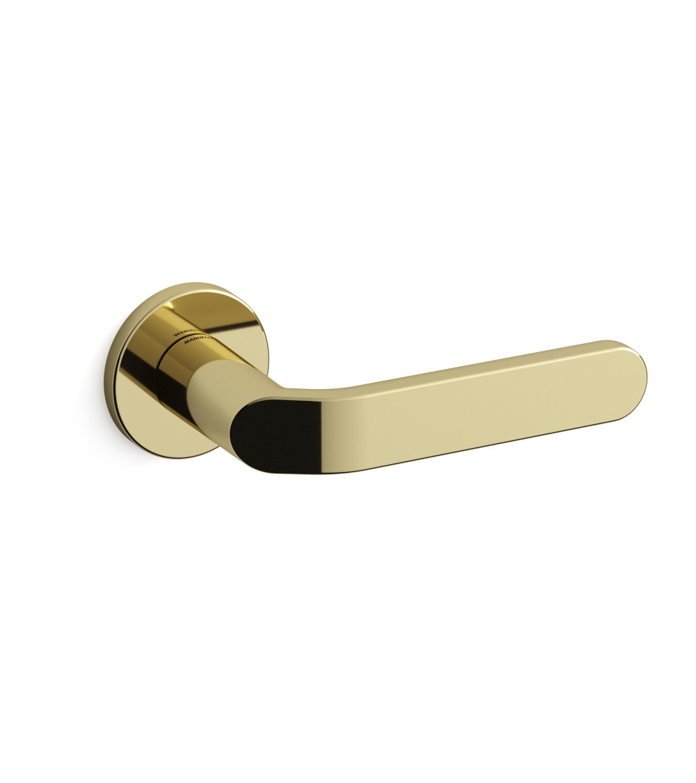 poignée de porte design italienne en forme classique disponible en or poli et or satiné