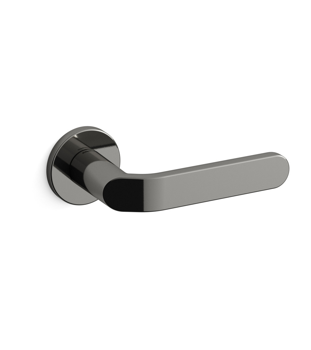 poignée de porte sur plaque ronde classique en finition black perle