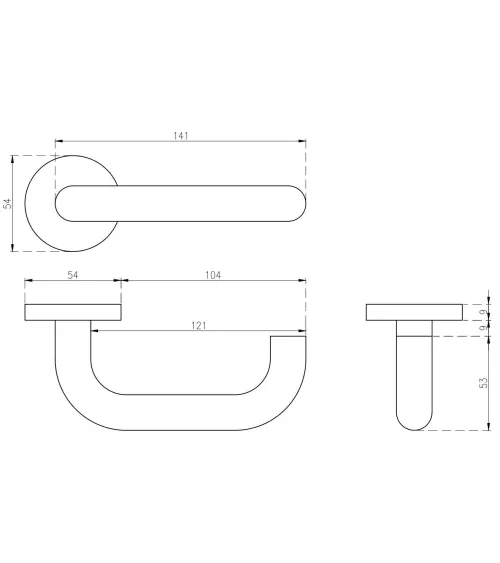 Poignée de porte classique KVADRAT 1704