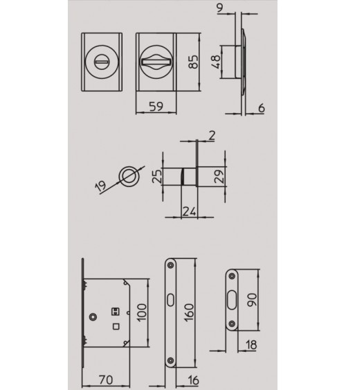 Poignée pour porte coulissante sobre MANDELLI 1038TN/S poignée design