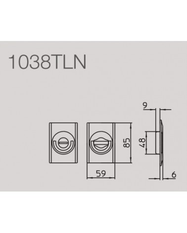 Poignée pour porte coulissante style moderne MANDELLI 1038TLN avec dimensions