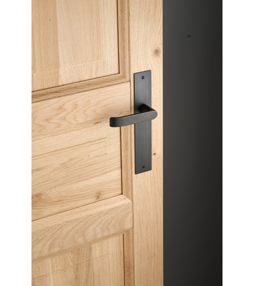 Poignée de porte contemporaine sur plaque Laiton - MADE IN FRANCE -  poignée design
