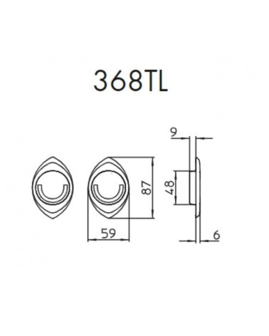 Poignée pour porte coulissante chic MANDELLI 368TL avec dimensions