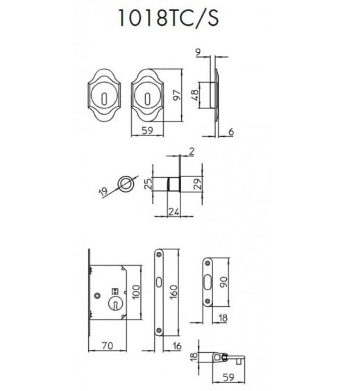 Poignée pour porte coulissante chic MANDELLI 1018TC/S quincaillerie design